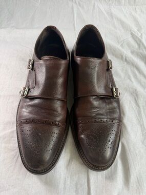 To Boot Men's Brown Double Monk Strap Brogue Oxfords